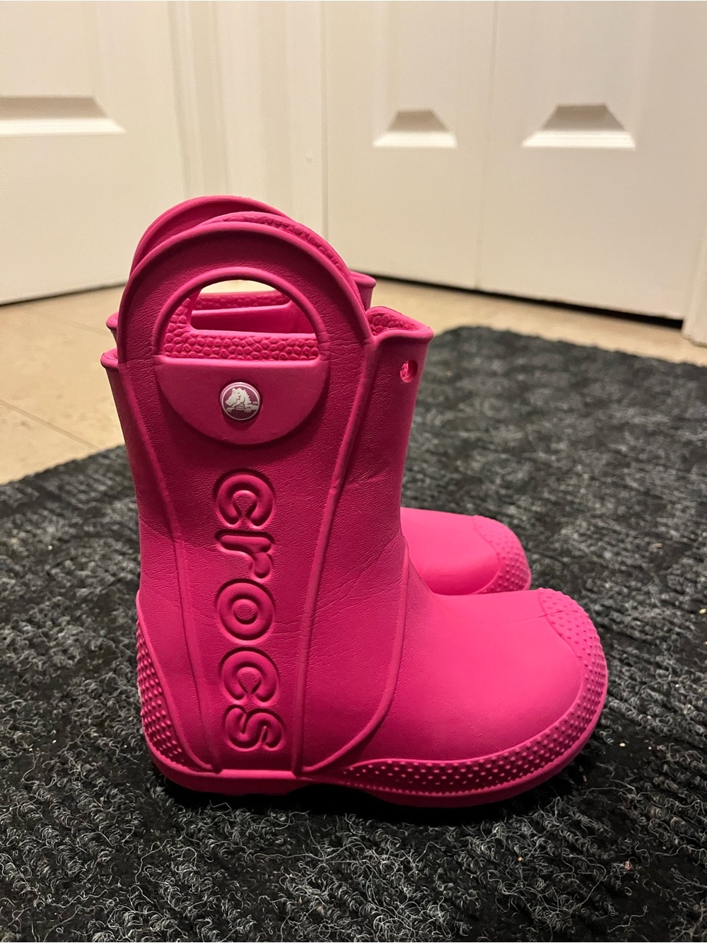 CROCS Kids Hot Pink Pull-On Rain Boots